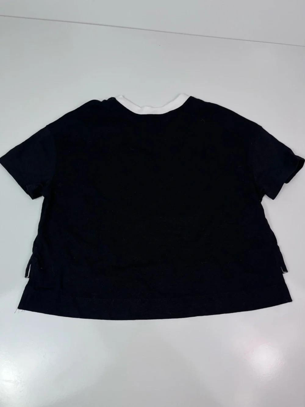 Girls Kids Justice Black Embellished Logo T-shirt size 7
